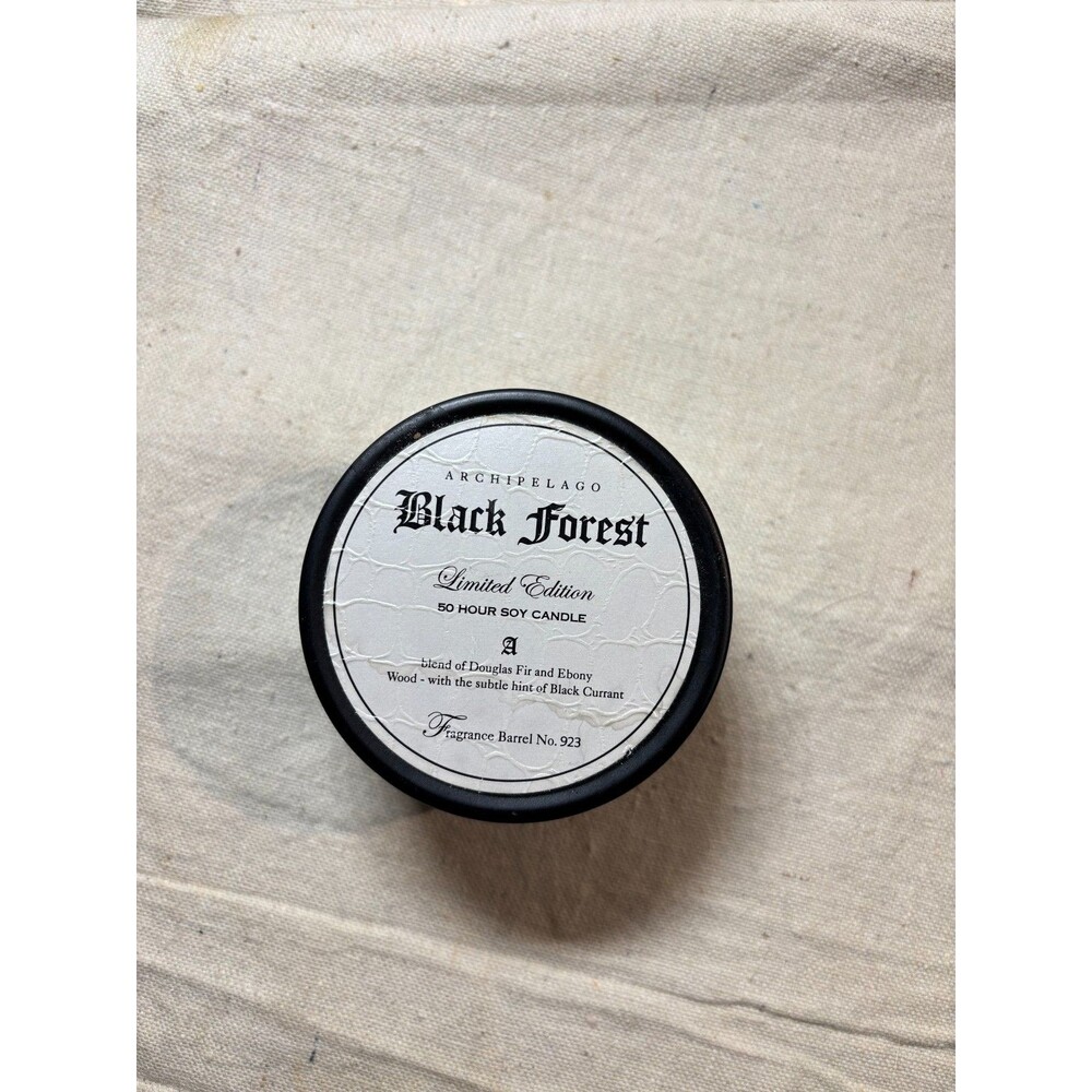Archipelago Black Forest Candle Unburned Missing Band Fragrance Barrel 923